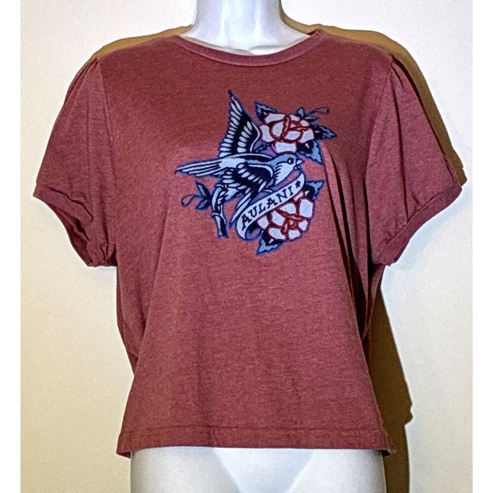 Vintage Y2K Junk Food Woman Short Graphic T-Shirt Size 2XL Tee Tattoo Flash Bird